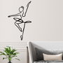Wallity Ballerina 1 - Escultura de pared de metal negro